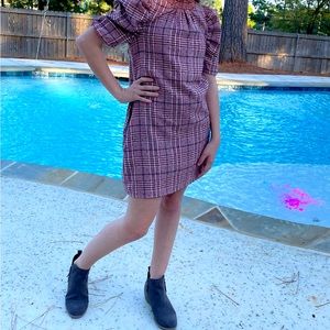 Gianni Bini Kids Plaid maroon dress